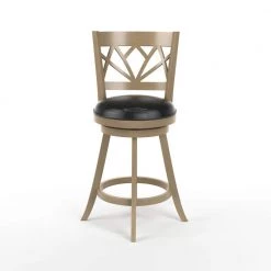 Amina 24 in. Maple Swivel Cushioned Bar Stool by Furniture of America