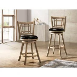 Adilah 24 in. Maple Cushioned Swivel Bar Stool by Furniture of America -Furniture of America Sales Store black and maple furniture of america bar stools idf br6107a 24 31 1000