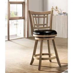 Adilah 24 in. Maple Cushioned Swivel Bar Stool by Furniture of America -Furniture of America Sales Store black and maple furniture of america bar stools idf br6107a 24 c3 1000