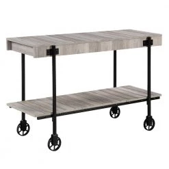 Bargib 47.25 in. Black and Natural Tone Rectangle Wood Console Table by Furniture of America