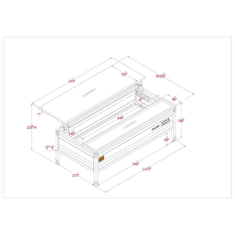 Kander 47.5 in. Black and Walnut Rectangle Wood Top Coffee Table by Furniture of America 5 Kander 47.5 in. Black and Walnut Rectangle Wood Top Coffee Table by Furniture of America - Image 5