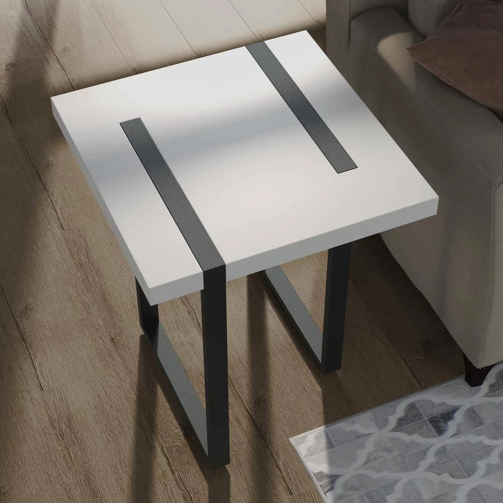 Harlene 24 in. H Black and White End Table by Furniture of America 4 Harlene 24 in. H Black and White End Table by Furniture of America - Image 4