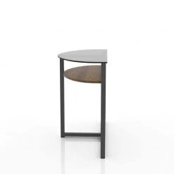 Pari 47 in. Black Chrome/Clear Half Moon Glass Console Table with Storage by Furniture of America 10 Pari 47 in. Black Chrome/Clear Half Moon Glass Console Table with Storage by Furniture of America -Furniture of America Sales Store black chrome and clear furniture of america console tables idf 4845s 4f 1000