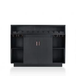 Nausta 10-Bottle Black Wine Cabinet by Furniture of America