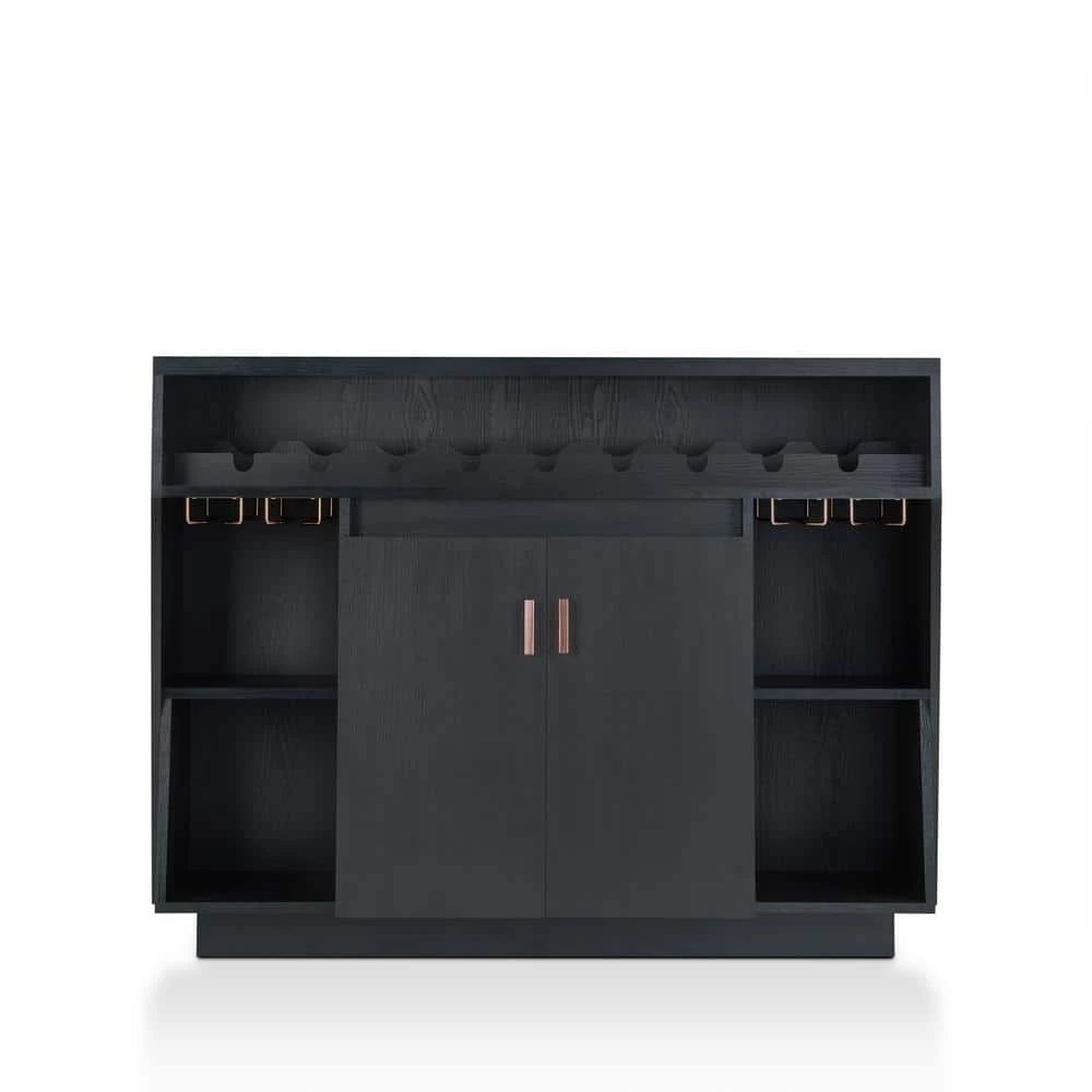 Nausta 10-Bottle Black Wine Cabinet by Furniture of America 1 Nausta 10-Bottle Black Wine Cabinet by Furniture of America