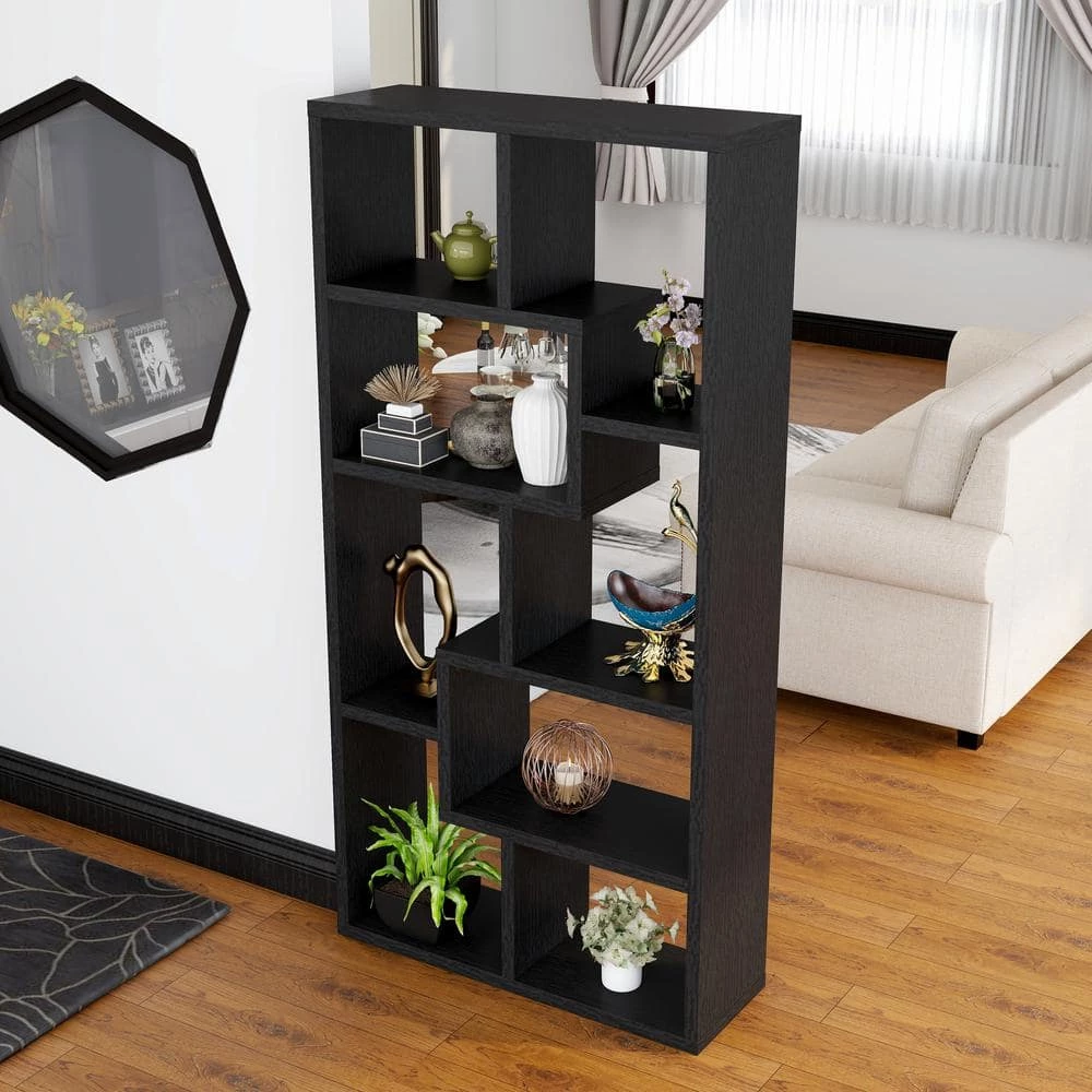 Dore 71 in. Black 8-shelf Standard Bookcase with Open Back by Furniture of America 6 Dore 71 in. Black 8-shelf Standard Bookcase with Open Back by Furniture of America - Image 6