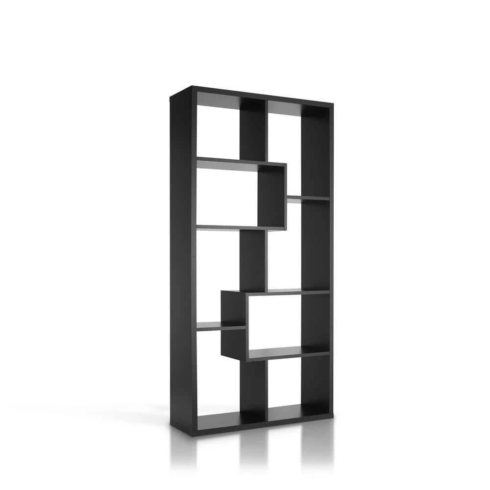 Dore 71 in. Black 8-shelf Standard Bookcase with Open Back by Furniture of America 3 Dore 71 in. Black 8-shelf Standard Bookcase with Open Back by Furniture of America - Image 3