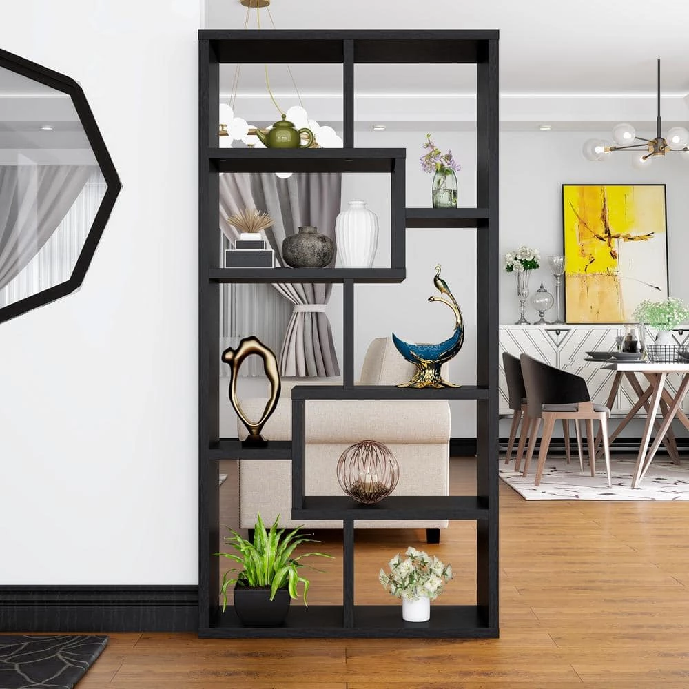 Dore 71 in. Black 8-shelf Standard Bookcase with Open Back by Furniture of America 7 Dore 71 in. Black 8-shelf Standard Bookcase with Open Back by Furniture of America - Image 7