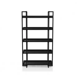 Kimbra 40.5 in. W x 72 in. H x 15.38 in. D Black 5-Tier Ladder Shelf by Furniture of America 9 Kimbra 40.5 in. W x 72 in. H x 15.38 in. D Black 5-Tier Ladder Shelf by Furniture of America -Furniture of America Sales Store black furniture of america bookcases bookshelves idf ac564 4f 1000