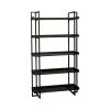 Kimbra 40.5 in. W x 72 in. H x 15.38 in. D Black 5-Tier Ladder Shelf by Furniture of America