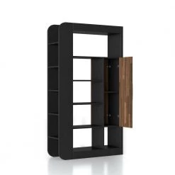 Baltra 70.87 in. Black 13-Shelf Standard Bookcase with Door by Furniture of America -Furniture of America Sales Store black furniture of america bookcases bookshelves ynj 20803c1 fa 1000