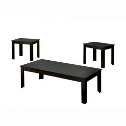 Wilburre 47.63 in. Black Rectangle Wood Coffee Table Set with 3-Pieces by Furniture of America