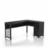 Willetts 60.63 in. L-Shape Black 1-Drawer Computer Desk with Storage by Furniture of America