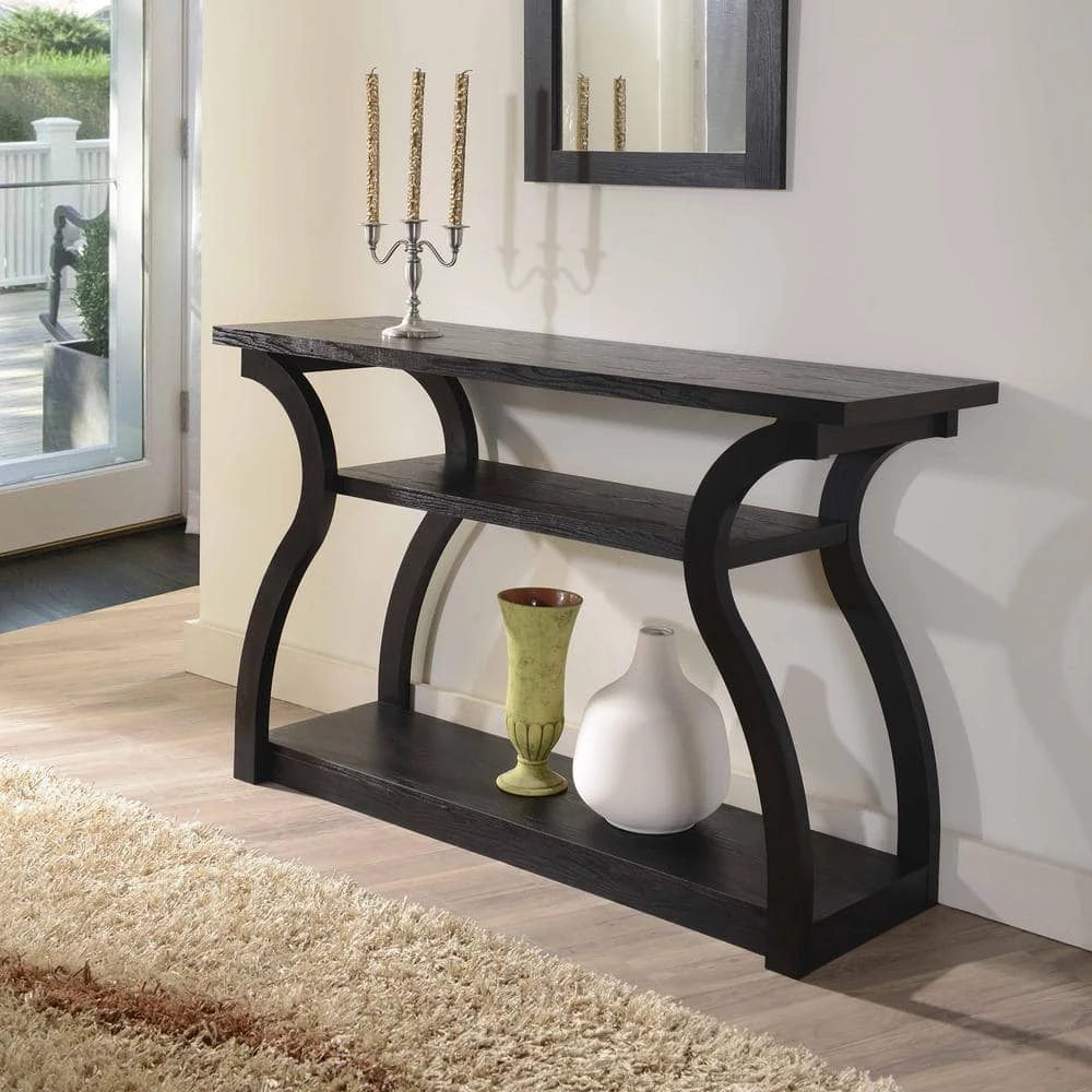 Adrianna 48 in. Black Standard Rectangle Wood Console Table with Storage by Furniture of America 6 Adrianna 48 in. Black Standard Rectangle Wood Console Table with Storage by Furniture of America - Image 6