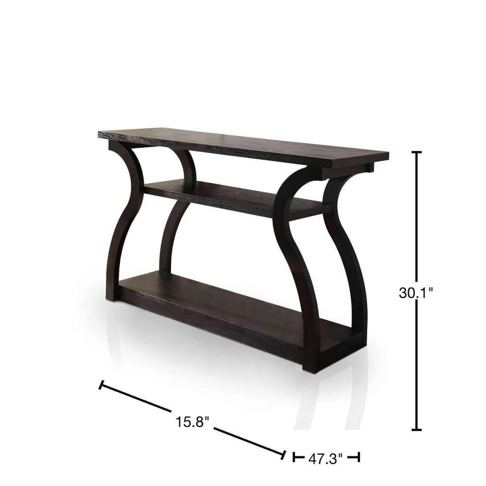 Adrianna 48 in. Black Standard Rectangle Wood Console Table with Storage by Furniture of America 3 Adrianna 48 in. Black Standard Rectangle Wood Console Table with Storage by Furniture of America - Image 3