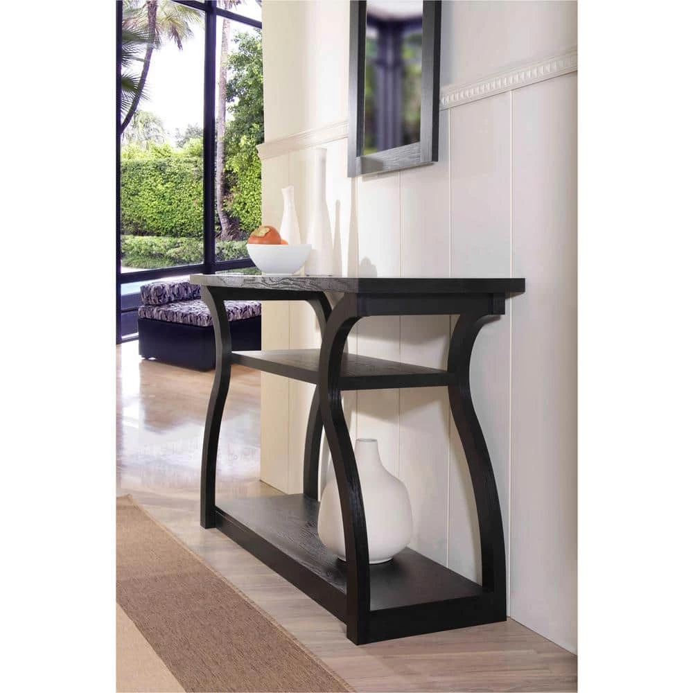 Adrianna 48 in. Black Standard Rectangle Wood Console Table with Storage by Furniture of America 4 Adrianna 48 in. Black Standard Rectangle Wood Console Table with Storage by Furniture of America - Image 4