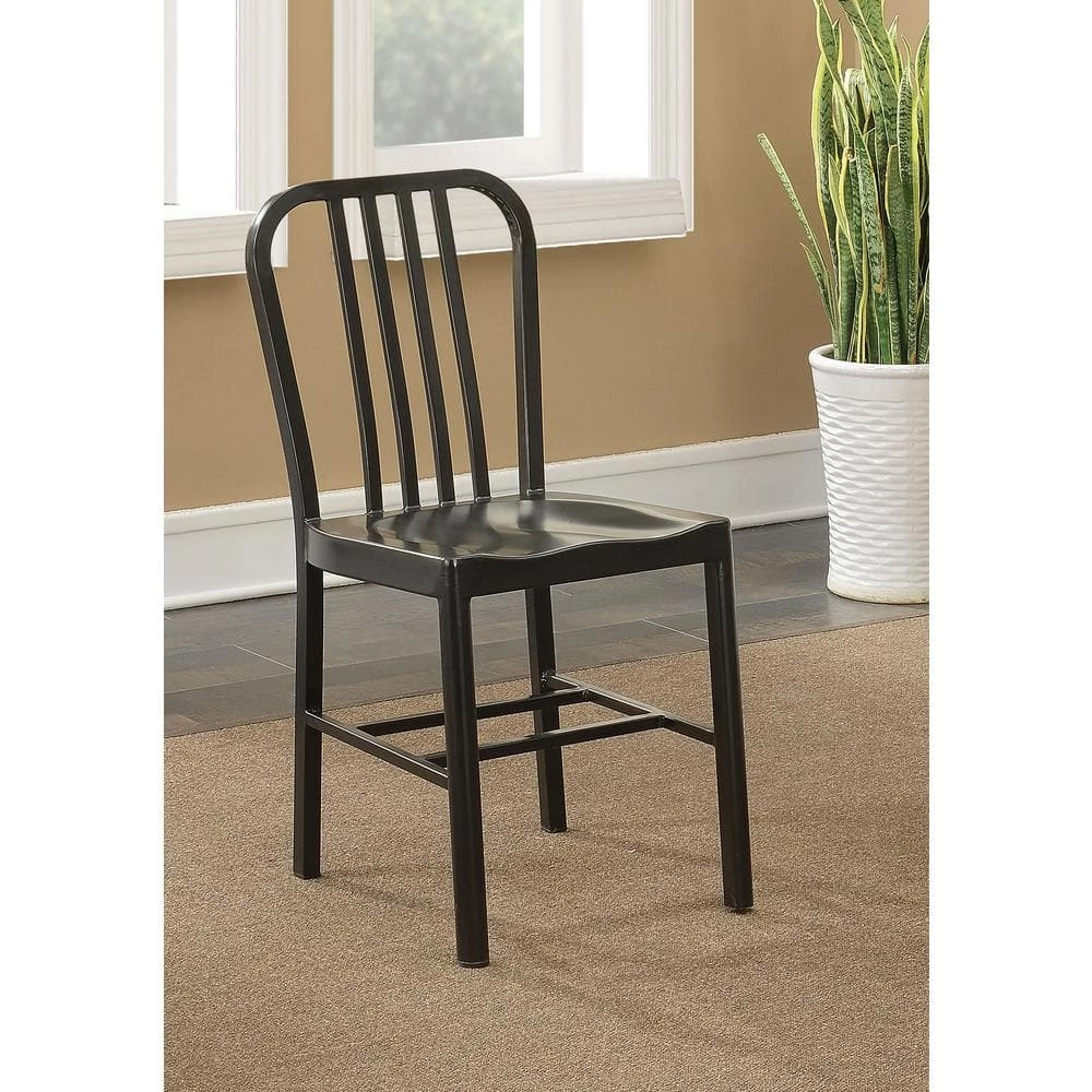 Minturn Black Steel Dining Side Chairs (Set of 2) by Furniture of America 4 Minturn Black Steel Dining Side Chairs (Set of 2) by Furniture of America - Image 4