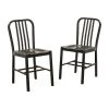 Minturn Black Steel Dining Side Chairs (Set of 2) by Furniture of America