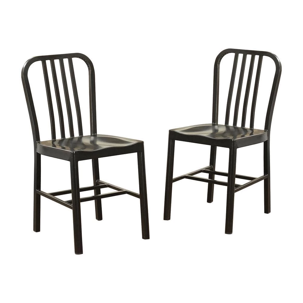 Minturn Black Steel Dining Side Chairs (Set of 2) by Furniture of America 1 Minturn Black Steel Dining Side Chairs (Set of 2) by Furniture of America