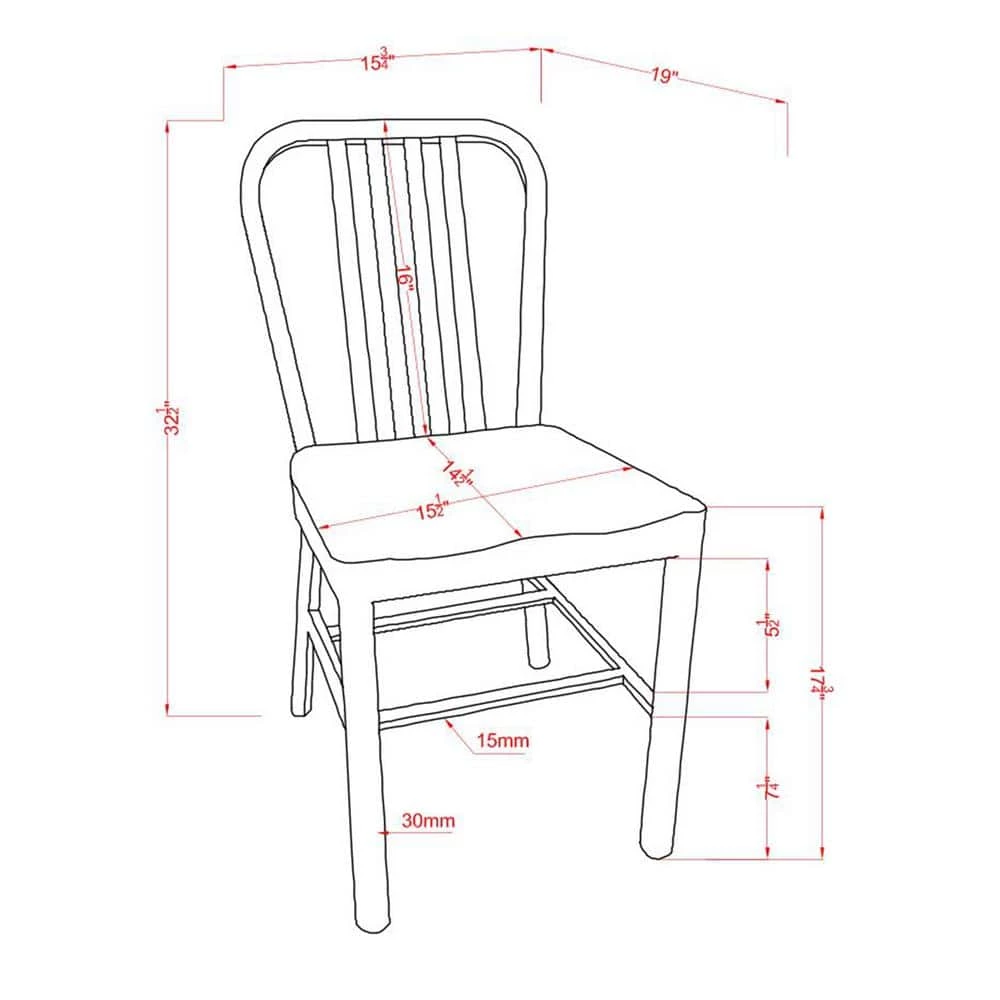 Minturn Black Steel Dining Side Chairs (Set of 2) by Furniture of America 3 Minturn Black Steel Dining Side Chairs (Set of 2) by Furniture of America - Image 3