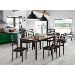 Coiplin Black Faux Leather Padded Seat Dining Chair (Set of 2) by Furniture of America -Furniture of America Sales Store black furniture of america dining chairs idf 3615sc 31 1000