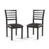 Coiplin Black Faux Leather Padded Seat Dining Chair (Set of 2) by Furniture of America