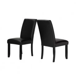 Rolling Rock Black Faux Leather Upholstered Dining Chair (Set of 2) by Furniture of America