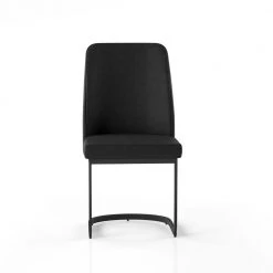 Dunken Black Leather Dining Chair (set of 2) by Furniture of America -Furniture of America Sales Store black furniture of america dining chairs idf 3918sc 4f 1000