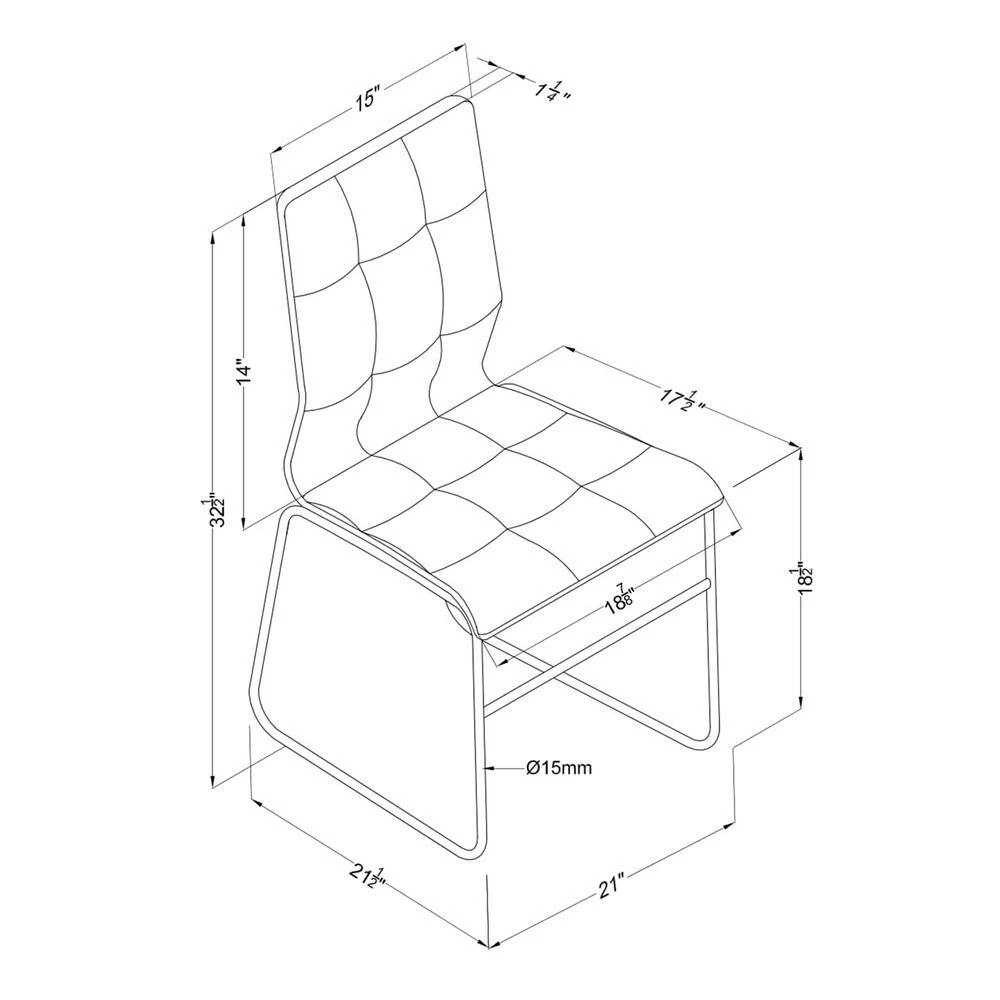 Cardigan Black Faux LeatherTufted Dining Chairs (Set of 2) by Furniture of America 4 Cardigan Black Faux LeatherTufted Dining Chairs (Set of 2) by Furniture of America - Image 4