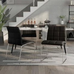 Cardigan Black Faux LeatherTufted Dining Chairs (Set of 2) by Furniture of America 7 Cardigan Black Faux LeatherTufted Dining Chairs (Set of 2) by Furniture of America -Furniture of America Sales Store black furniture of america dining chairs idf 8320bk sc c3 1000