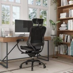 Steve Regular Black Mesh-Seat Adjustable Height Ergonomic Office Chair with Adjustable Headrest by Furniture of America 16 Steve Regular Black Mesh-Seat Adjustable Height Ergonomic Office Chair with Adjustable Headrest by Furniture of America -Furniture of America Sales Store black furniture of america ergonomic chairs idf 603910 44 1000