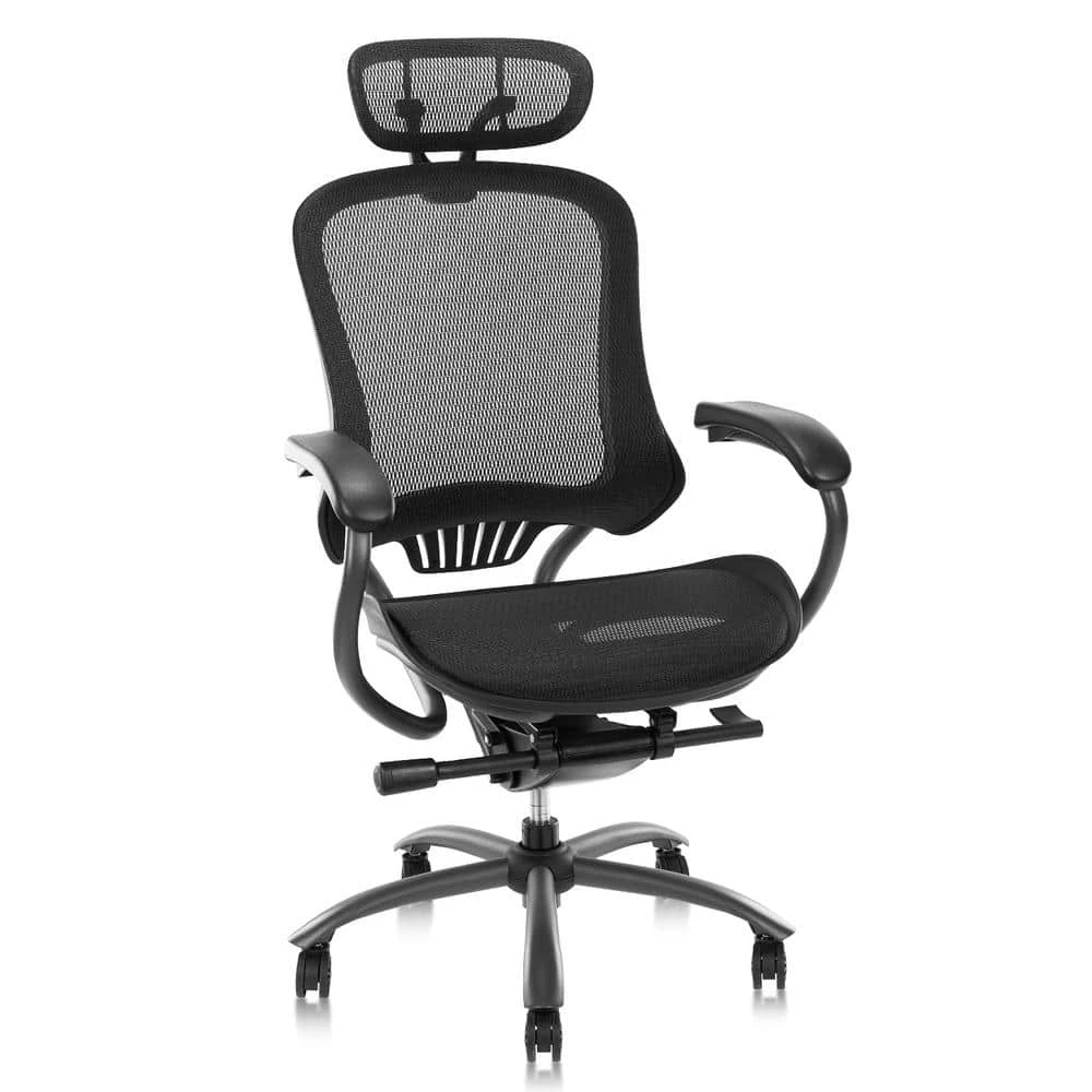 Steve Regular Black Mesh-Seat Adjustable Height Ergonomic Office Chair with Adjustable Headrest by Furniture of America 1 Steve Regular Black Mesh-Seat Adjustable Height Ergonomic Office Chair with Adjustable Headrest by Furniture of America