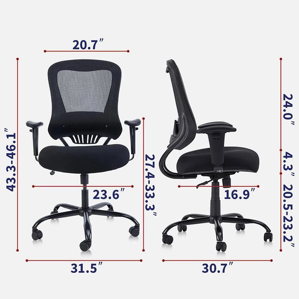 Ethan Regular Black Mesh Seat Ergonomic Office Chair with Adjustable Height and Adjustable Arms by Furniture of America 6 Ethan Regular Black Mesh Seat Ergonomic Office Chair with Adjustable Height and Adjustable Arms by Furniture of America - Image 6
