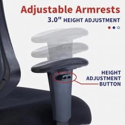 Ethan Regular Black Mesh Seat Ergonomic Office Chair with Adjustable Height and Adjustable Arms by Furniture of America 10 Ethan Regular Black Mesh Seat Ergonomic Office Chair with Adjustable Height and Adjustable Arms by Furniture of America -Furniture of America Sales Store black furniture of america ergonomic chairs idf 603911 4f 1000