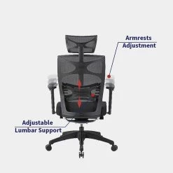 Caius Regular Black Breathable Mesh Ergonomic Office Chair with Adjustable Lumbar by Furniture of America -Furniture of America Sales Store black furniture of america ergonomic chairs idf 60393 1f 1000