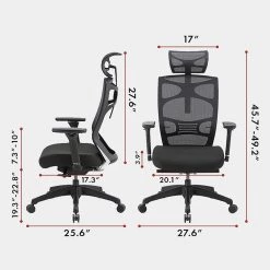 Caius Regular Black Breathable Mesh Ergonomic Office Chair with Adjustable Lumbar by Furniture of America -Furniture of America Sales Store black furniture of america ergonomic chairs idf 60393 76 1000