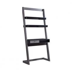 Kurtis 34 in. Rectangular Black with Shelf 1-Drawer Ladder Desk by Furniture of America