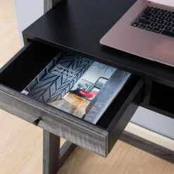 Kurtis 34 in. Rectangular Black with Shelf 1-Drawer Ladder Desk by Furniture of America -Furniture of America Sales Store black furniture of america ladder desks idi 202749 fa 1000