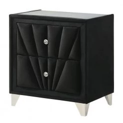 Leventina 2-Drawer Black Nightstand by Furniture of America