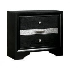Ekon 2-Drawer Black 26 in. W X 16 5/8 in. D X 26 in. H Nightstand by Furniture of America