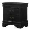 Alarcon 2-Drawer Black Nightstand (23.75 in. H x 21.63 in. W x 15.75 in. D) by Furniture of America