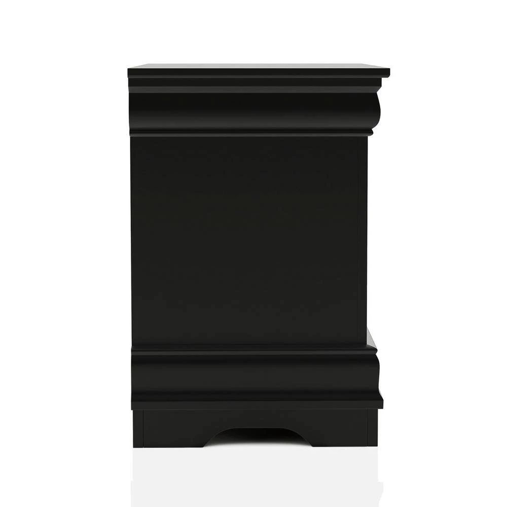 Alarcon 2-Drawer Black Nightstand (23.75 in. H x 21.63 in. W x 15.75 in. D) by Furniture of America 3 Alarcon 2-Drawer Black Nightstand (23.75 in. H x 21.63 in. W x 15.75 in. D) by Furniture of America - Image 3