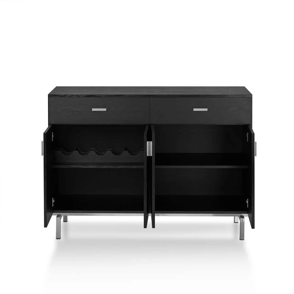 Lanai Black Buffet with 2-Drawer by Furniture of America 5 Lanai Black Buffet with 2-Drawer by Furniture of America - Image 5