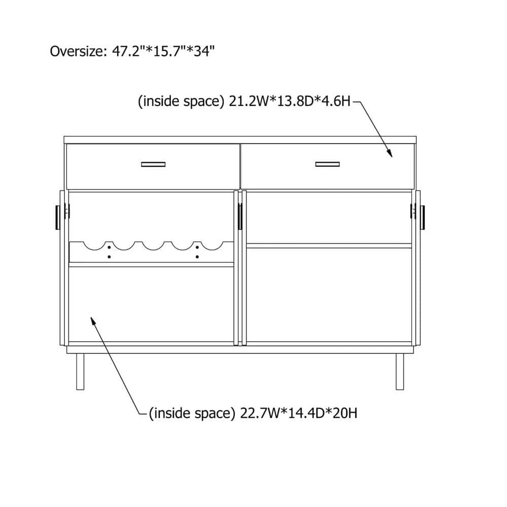 Lanai Black Buffet with 2-Drawer by Furniture of America 8 Lanai Black Buffet with 2-Drawer by Furniture of America - Image 8