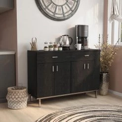 Lanai Black Buffet with 2-Drawer by Furniture of America 11 Lanai Black Buffet with 2-Drawer by Furniture of America -Furniture of America Sales Store black furniture of america sideboards buffet tables ynj bt2222blk a1 c3 1000