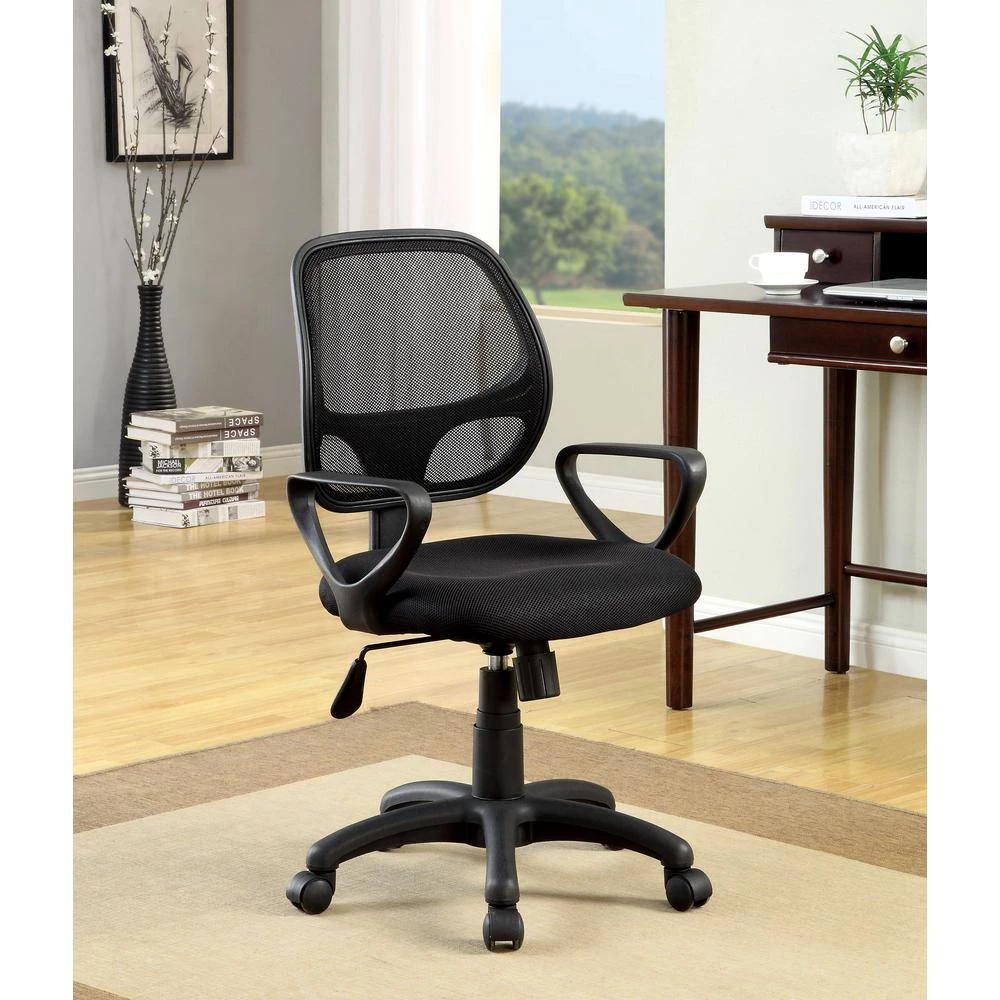 Rushing Black Mesh Fabric Office Chairs by Furniture of America 4 Rushing Black Mesh Fabric Office Chairs by Furniture of America - Image 4
