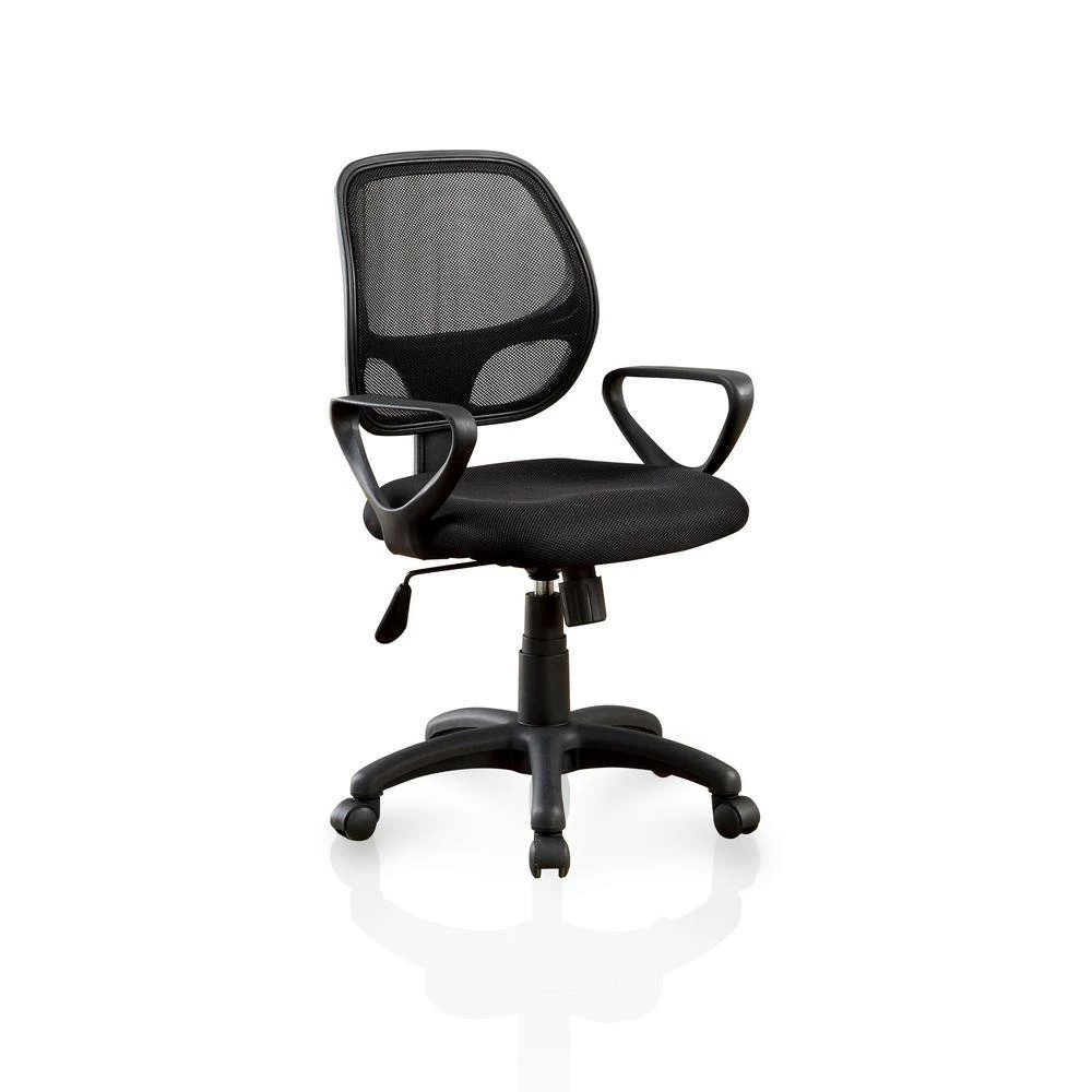 Rushing Black Mesh Fabric Office Chairs by Furniture of America 2 Rushing Black Mesh Fabric Office Chairs by Furniture of America - Image 2