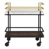 Howser White and Walnut Serving Cart with 2-Shelf by Furniture of America