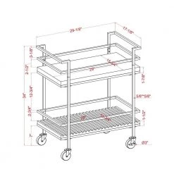 Howser White and Walnut Serving Cart with 2-Shelf by Furniture of America 10 Howser White and Walnut Serving Cart with 2-Shelf by Furniture of America -Furniture of America Sales Store black gold coating white and walnut furniture of america bar carts idf ac816 76 1000
