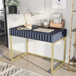 Gotheimer 42 in. Rectangular Blue and Gold Writing Desk with USB Port by Furniture of America 13 Gotheimer 42 in. Rectangular Blue and Gold Writing Desk with USB Port by Furniture of America -Furniture of America Sales Store blue and gold furniture of america writing desks idf dk406bl usb 4f 1000